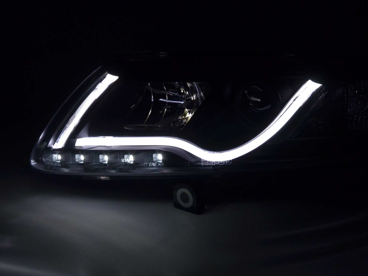 Scheinwerfer Set Daylight LED Tagfahrlicht Audi A6 Typ 4F 04-08 schwarz Scheinwerfer Set Daylight LED Tagfahrlicht Audi A6 Typ 4F 04-08 schwarz